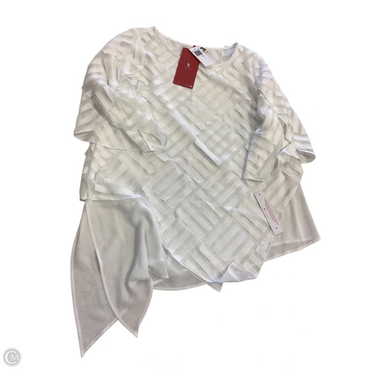 Blouse 3/4 Sleeve By Connie In White, Size: M