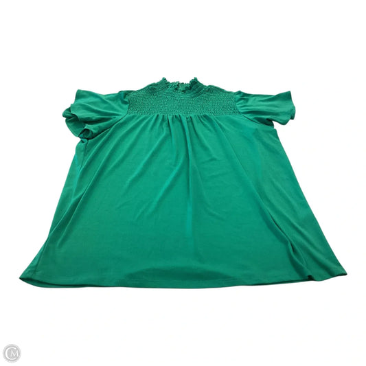 Blouse Short Sleeve By Adrianna Papell In Green, Size: L
