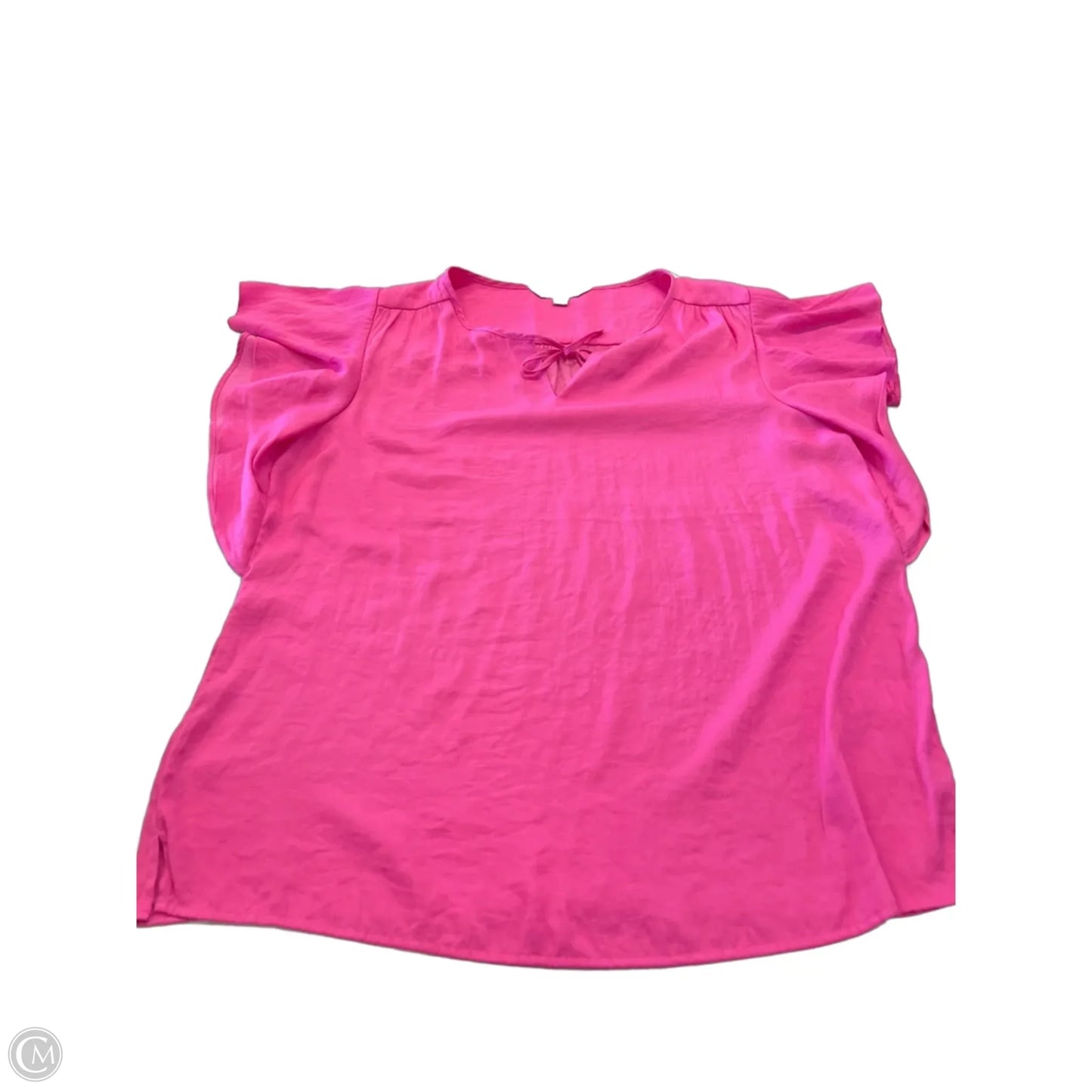 Blouse Short Sleeve By Counterparts In Pink, Size: L