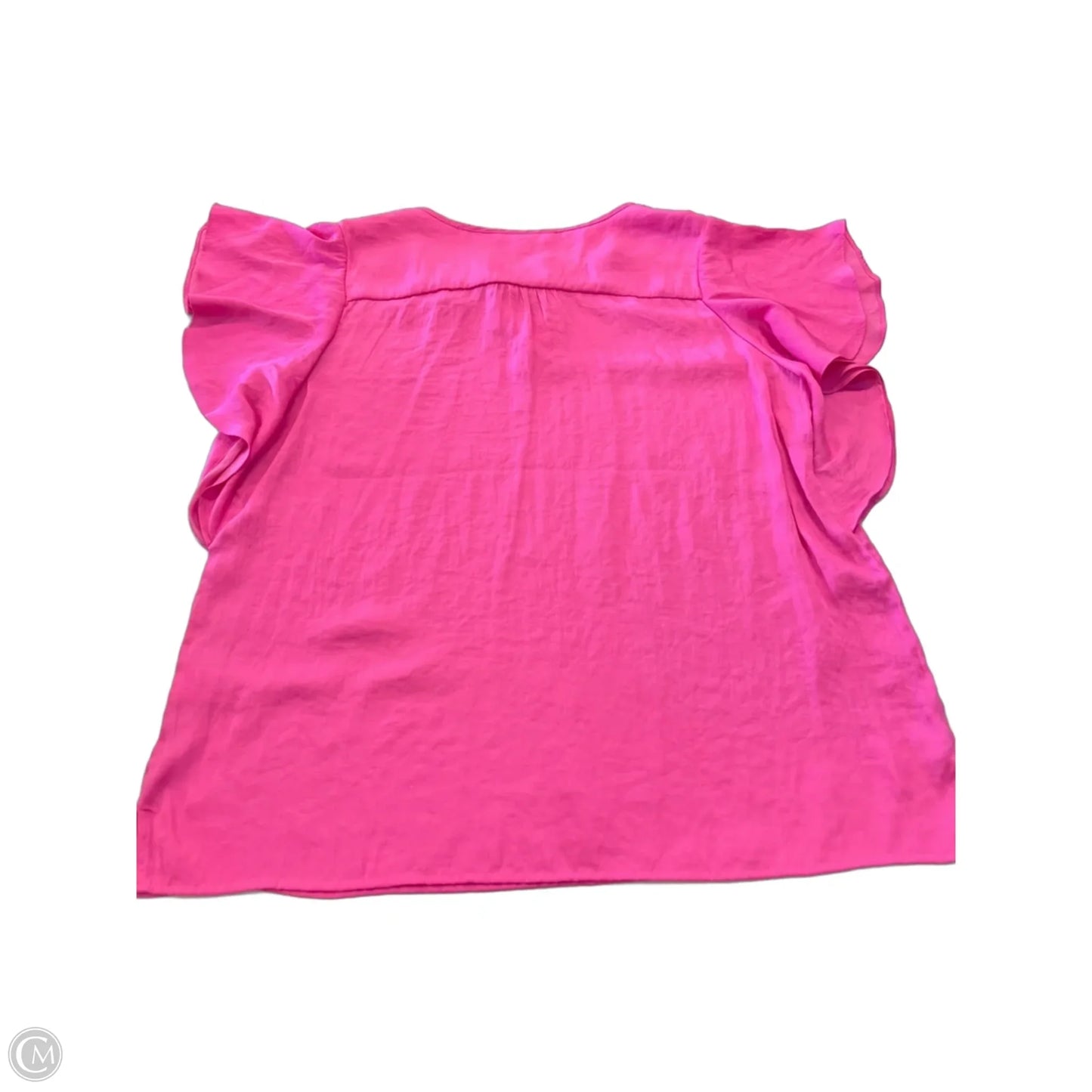 Blouse Short Sleeve By Counterparts In Pink, Size: L