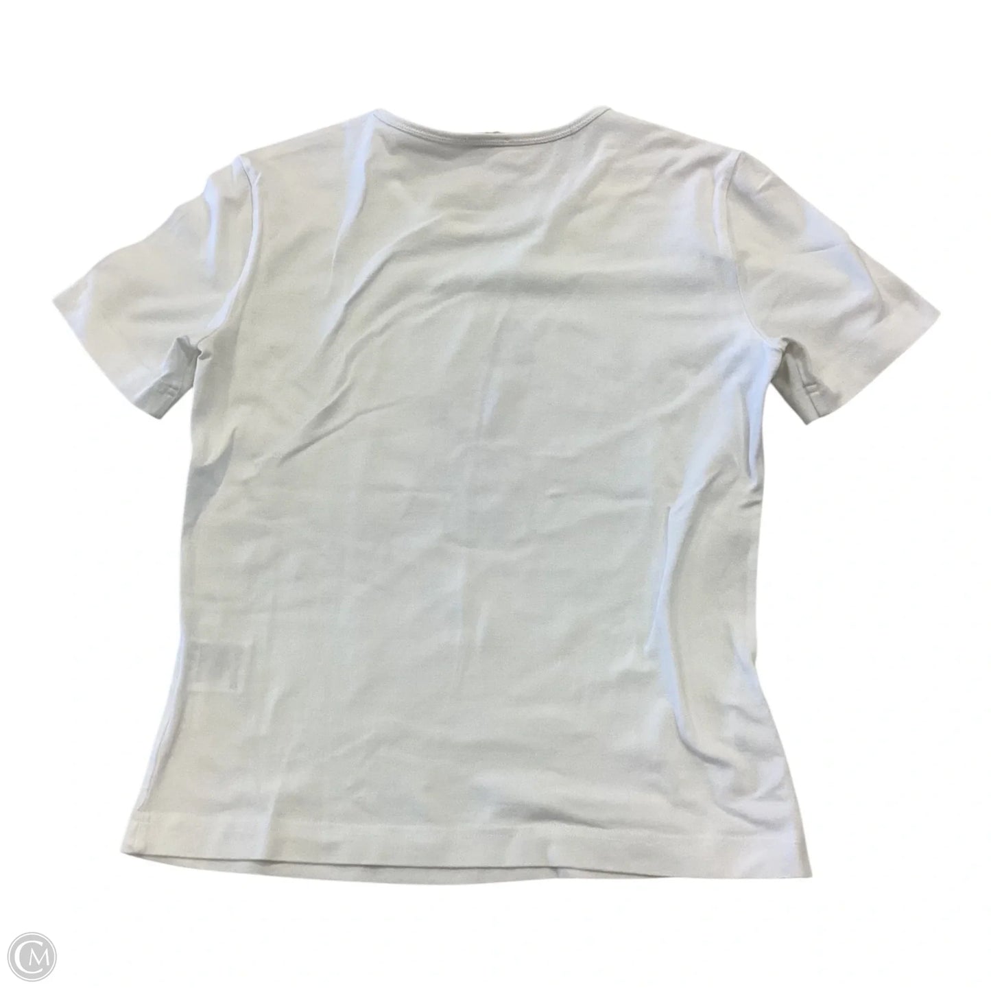 Top Short Sleeve Designer By Escada In White, Size: M