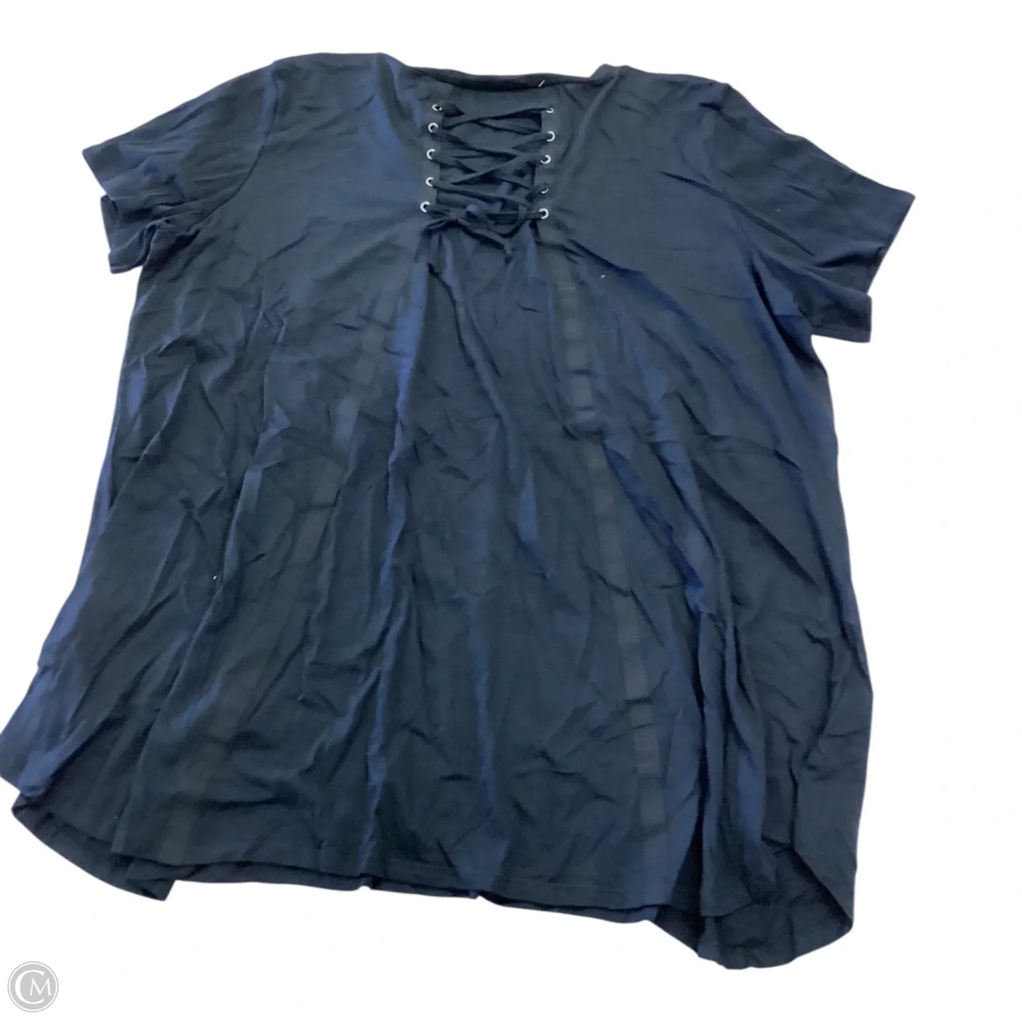 Top Short Sleeve By Clothes Mentor In Black, Size: 3x