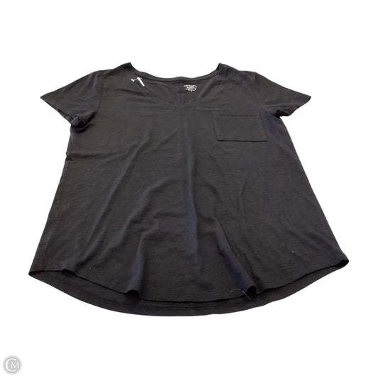 Top Short Sleeve By Loft In Black, Size: S