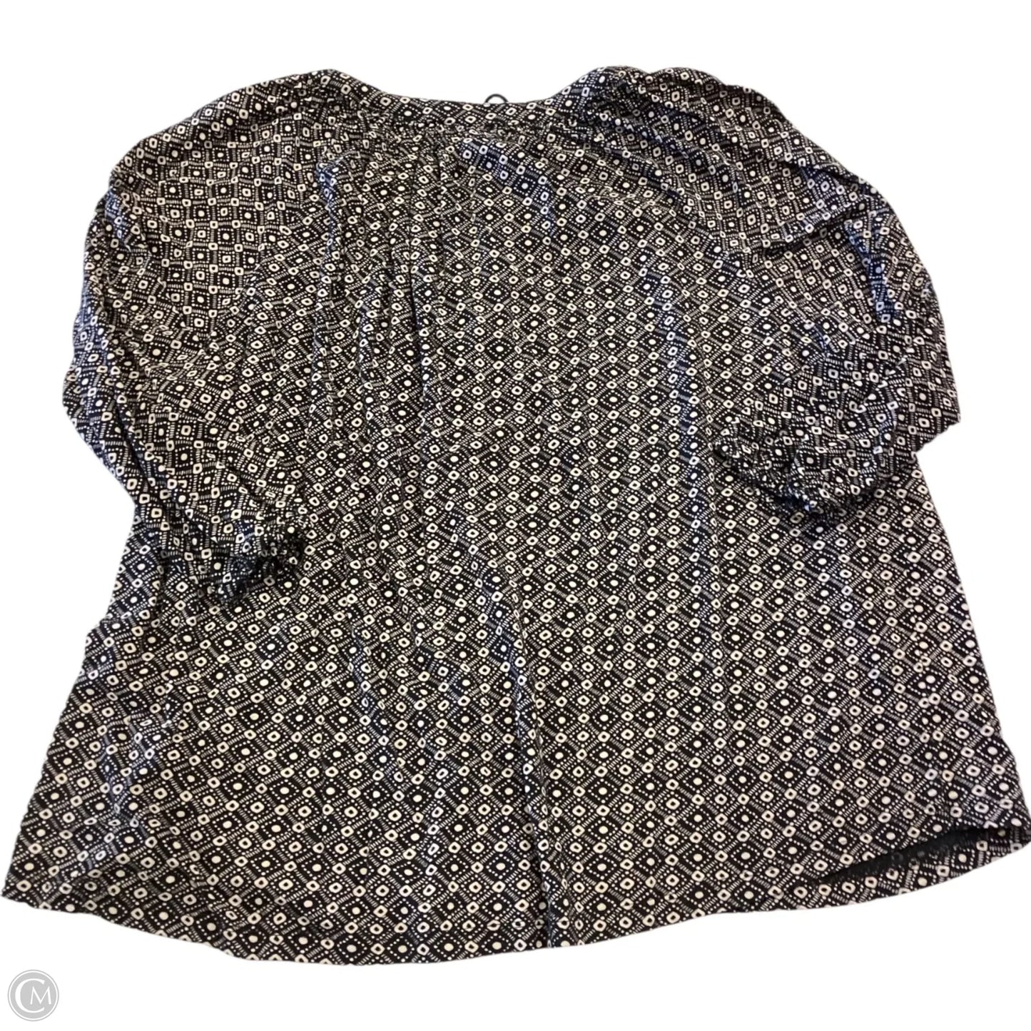 Blouse 3/4 Sleeve By Chaps In Black & Tan, Size: 2x