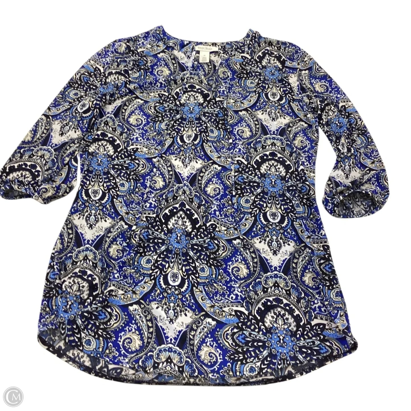 Blouse 3/4 Sleeve By White House Black Market In Blue, Size: M