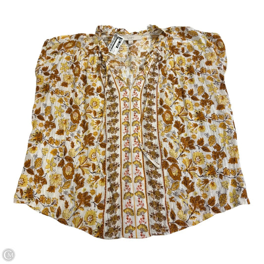 Top Short Sleeve By Loft In Floral Print, Size: S