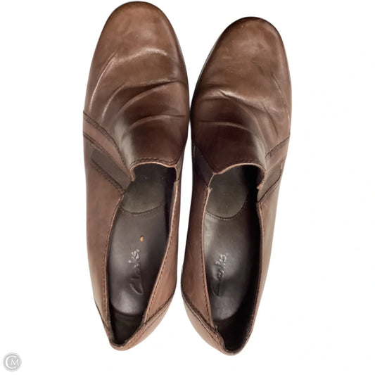 Shoes Heels Block By Clarks In Brown, Size: 10