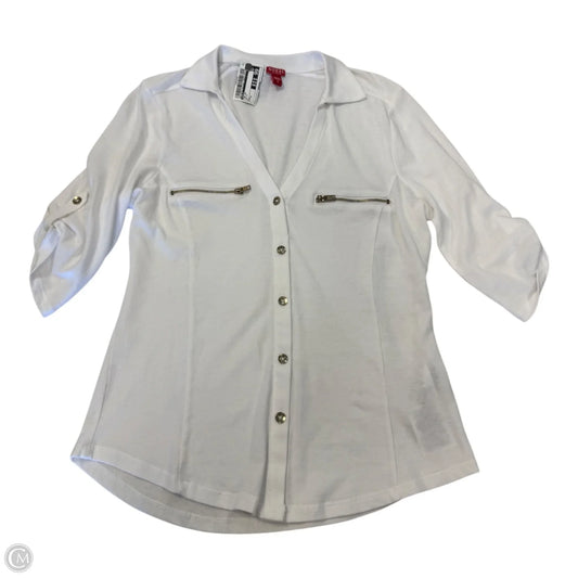 Top Short Sleeve By Guess In White, Size: S