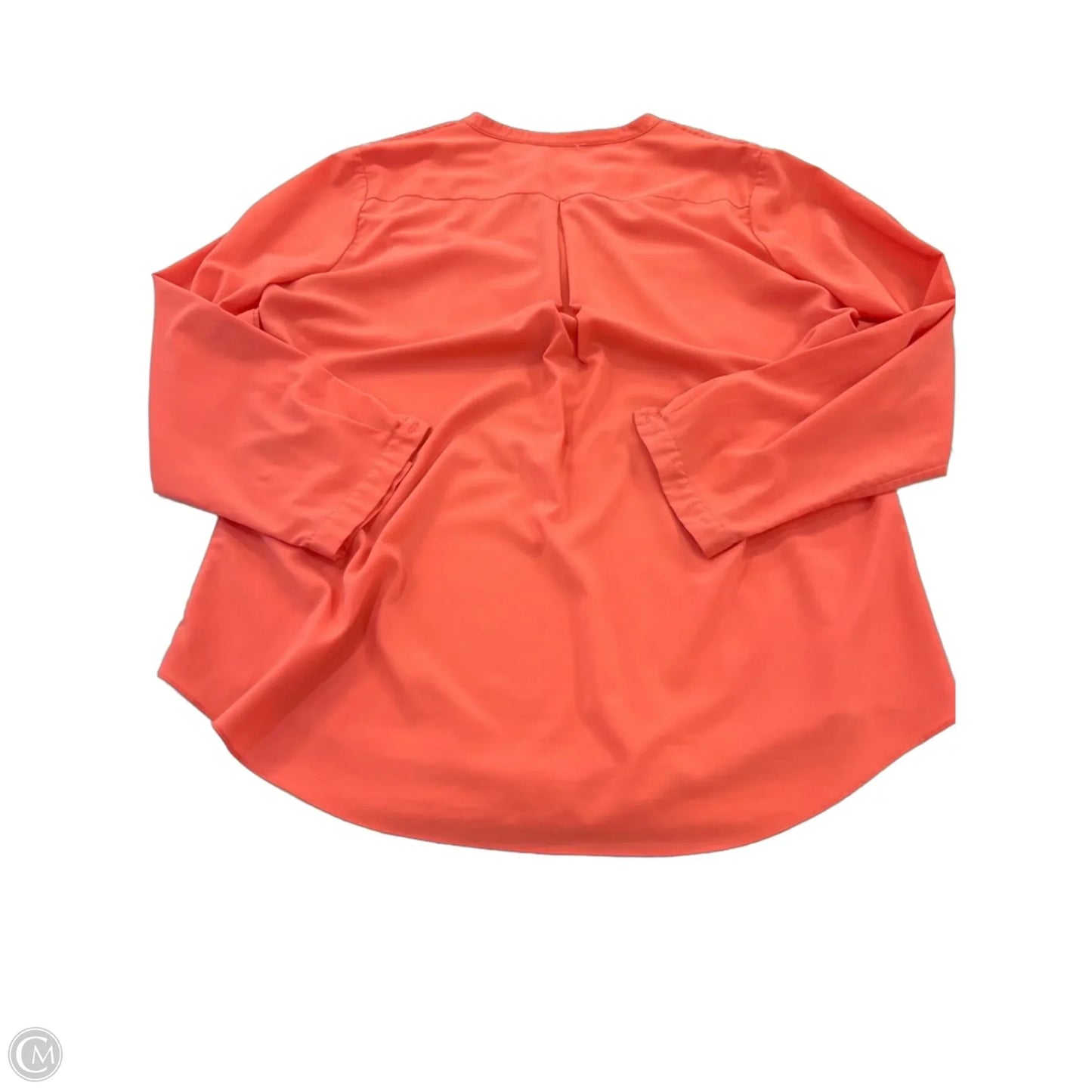 Blouse Long Sleeve By Calvin Klein In Orange, Size: L