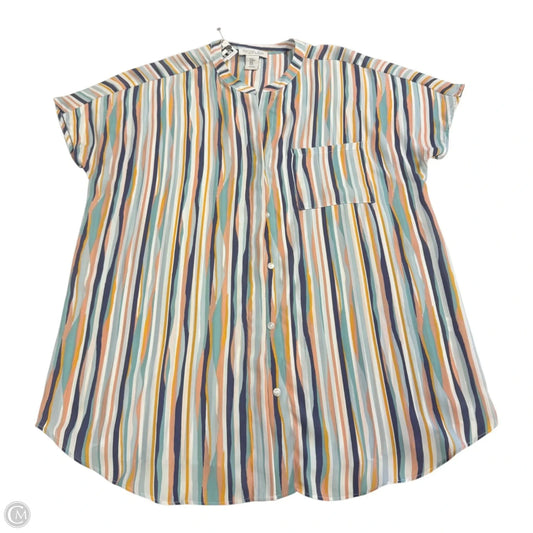 Blouse Short Sleeve By Rachel Zoe In Striped Pattern, Size: M