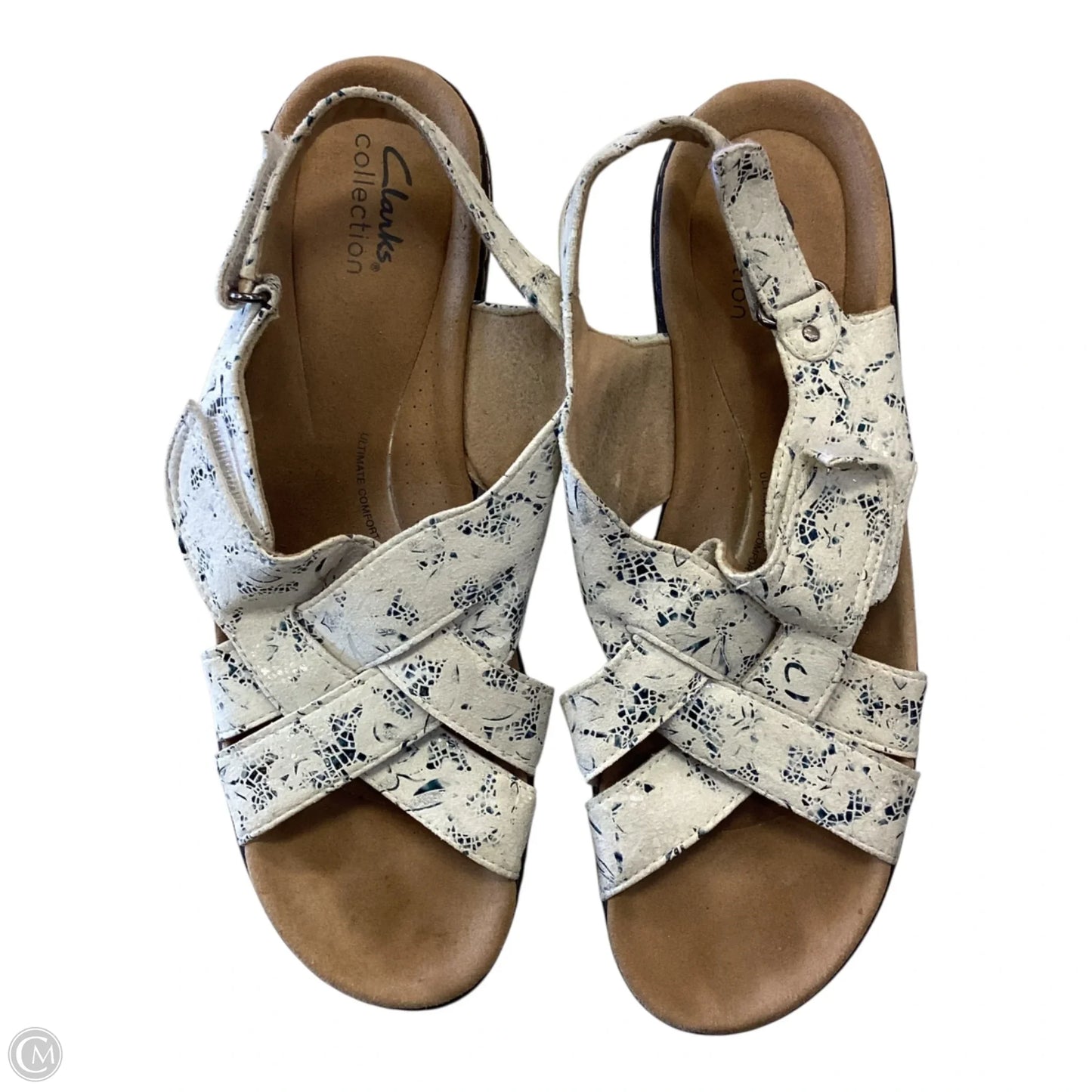 Sandals Heels Block By Clarks In Blue, Size: 11