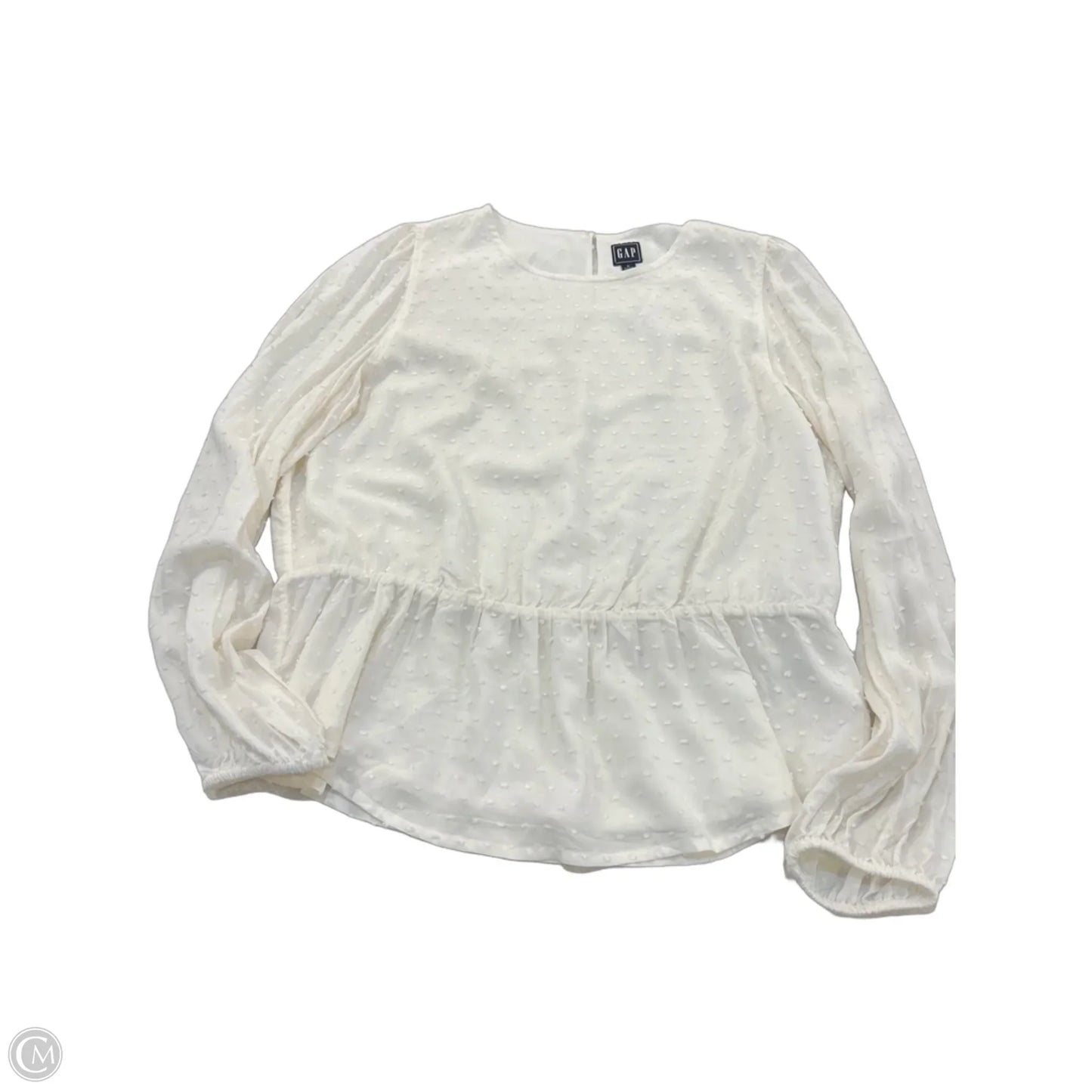 Blouse 3/4 Sleeve By Gap In Cream, Size: L