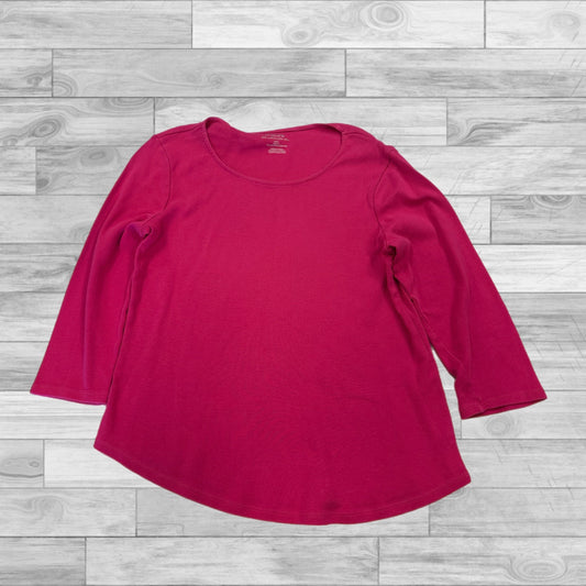 Top 3/4 Sleeve By Chicos In Pink, Size: 1