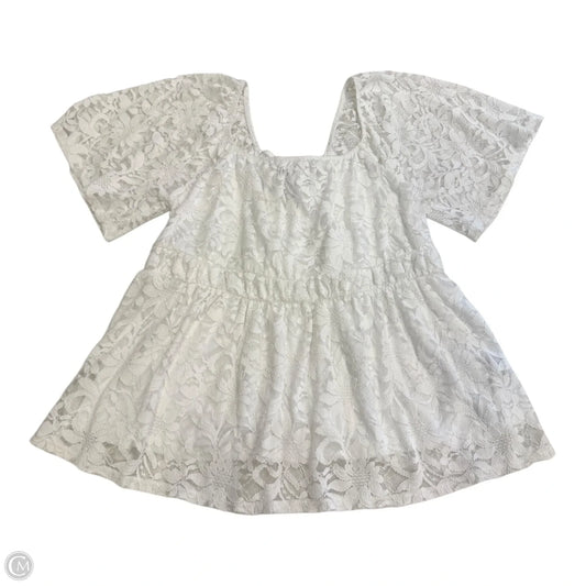 Blouse Short Sleeve By Torrid In White, Size: 1x