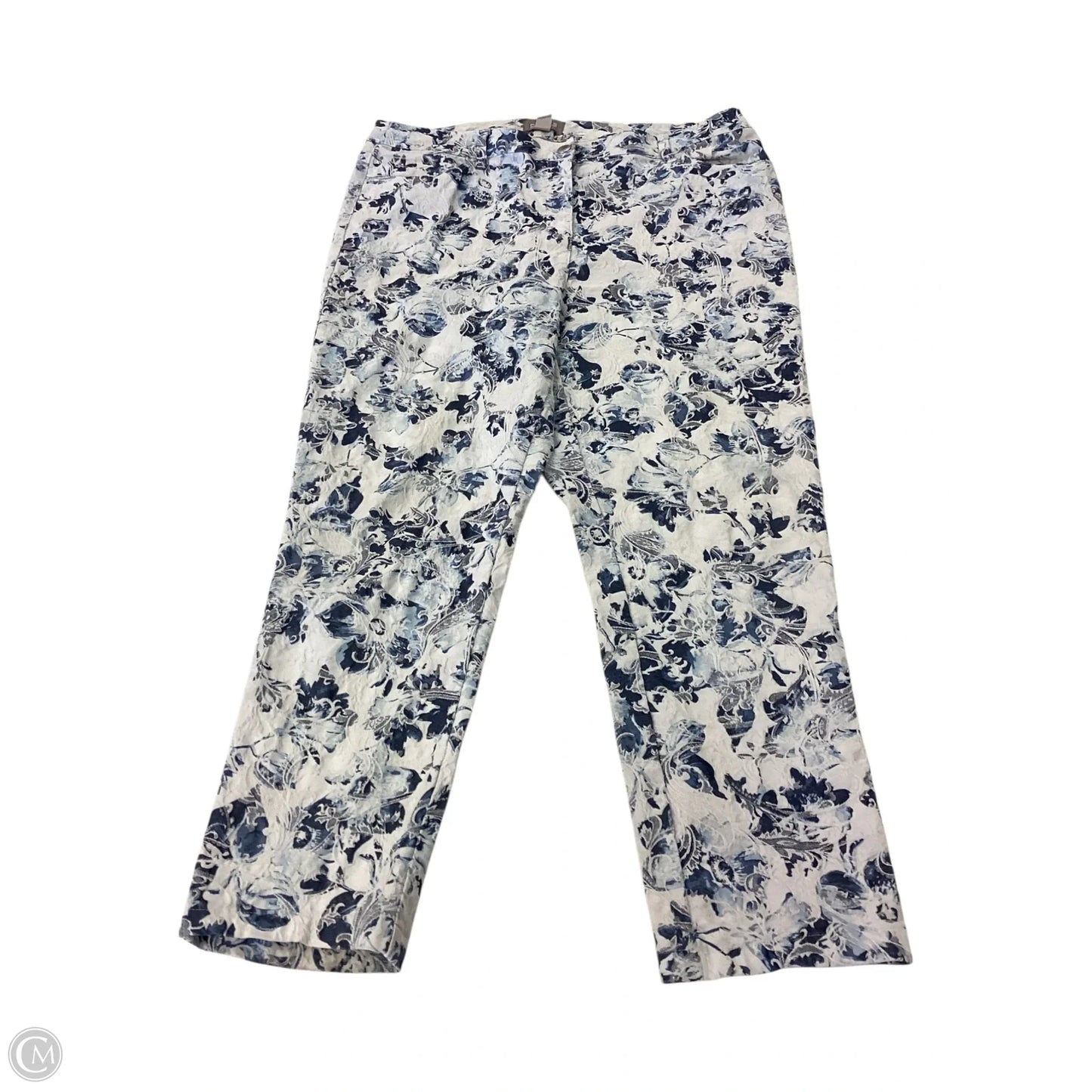 Pants Cropped By Chicos In Floral Print, Size: L