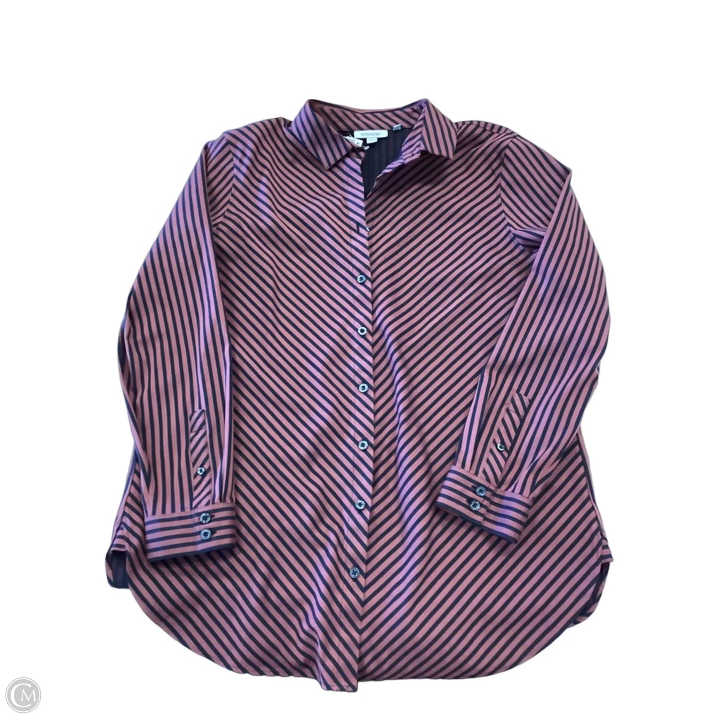 Top Long Sleeve By Chicos In Striped Pattern, Size: M