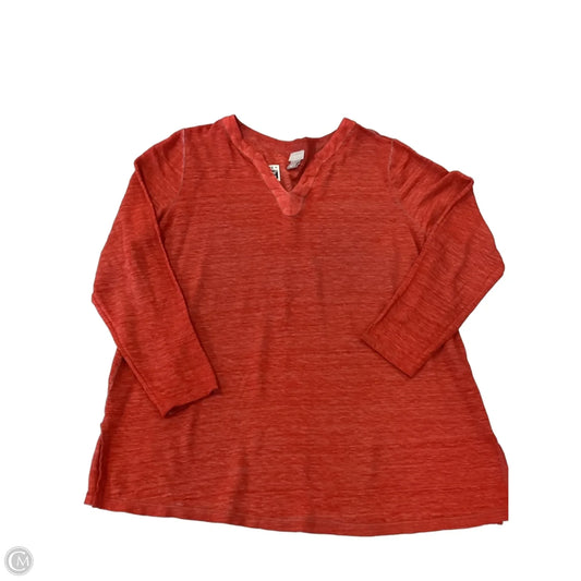 Top Long Sleeve By Chicos In Orange, Size: L