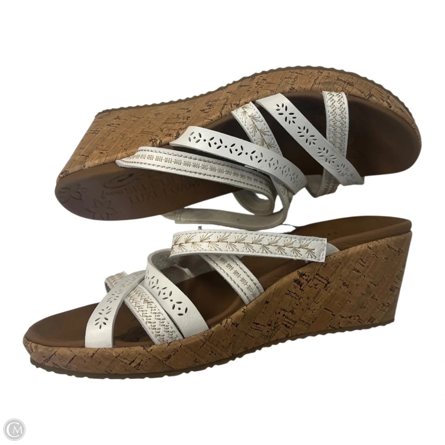 Sandals Heels Wedge By Skechers In White, Size: 6