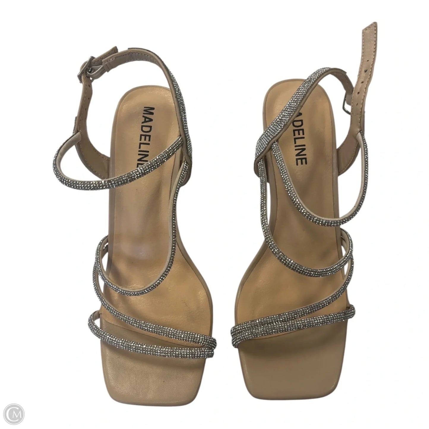 Sandals Heels Block By Madeleine In Silver, Size: 7.5