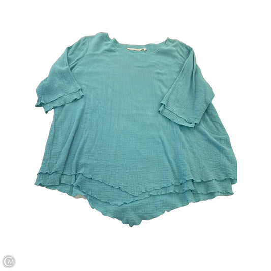 Top 3/4 Sleeve By Soft Surroundings In Blue, Size: L
