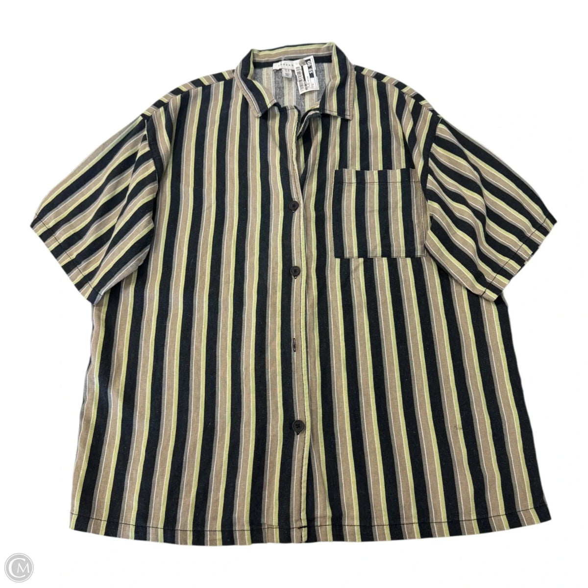 Top Short Sleeve By Top Shop In Striped Pattern, Size: 6