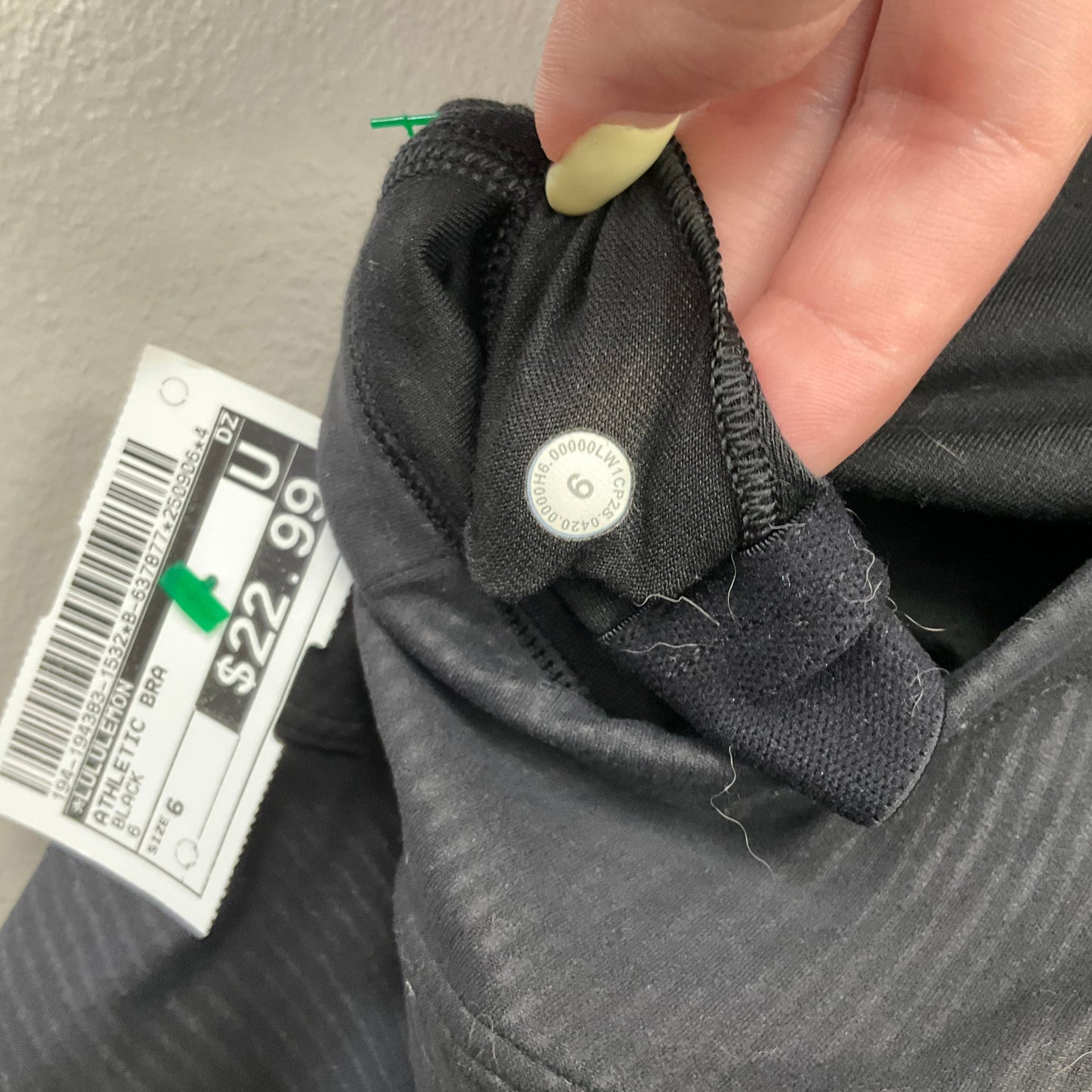 Athletic Bra By Lululemon In Black, Size: 6