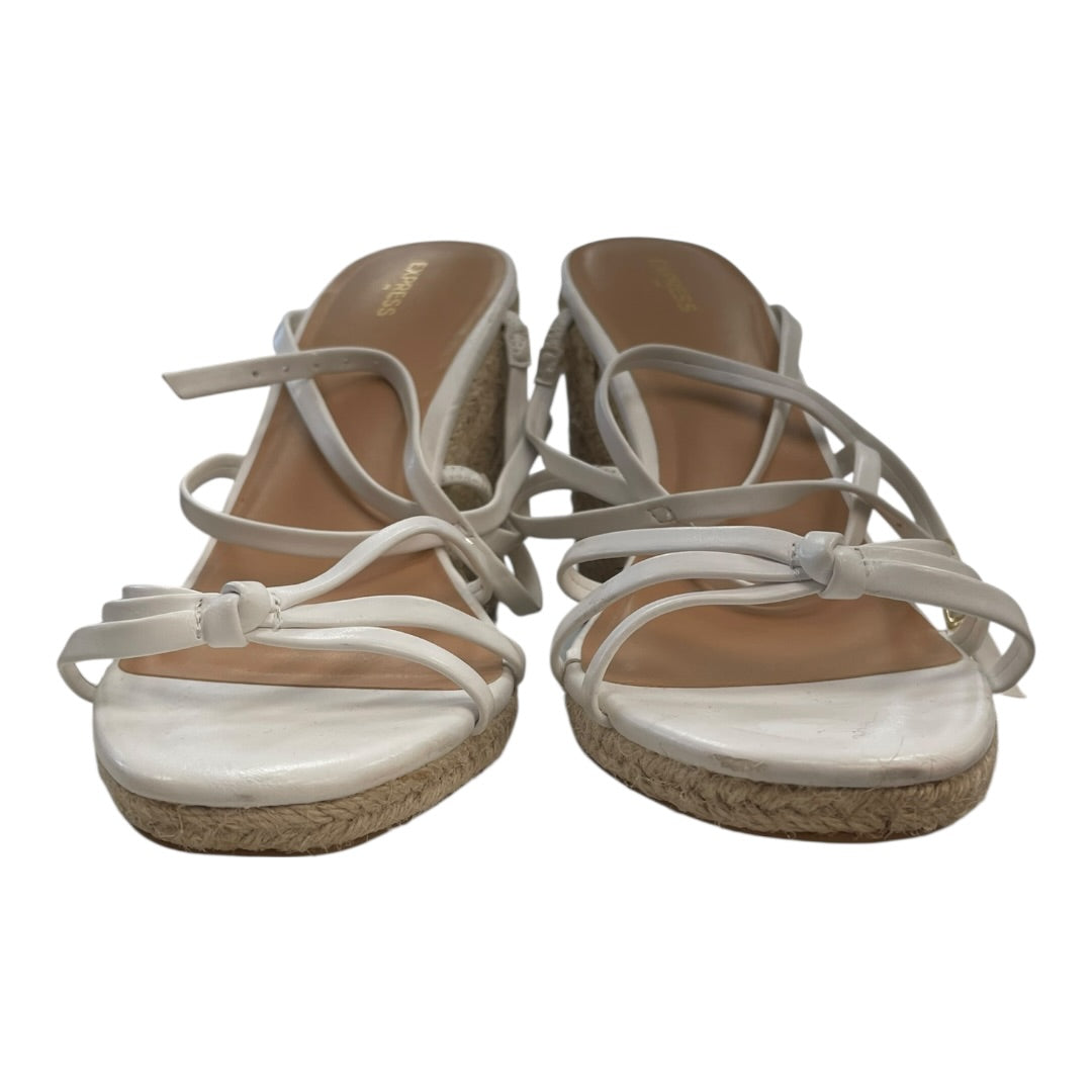 Sandals Heels Block By Express In White, Size:10