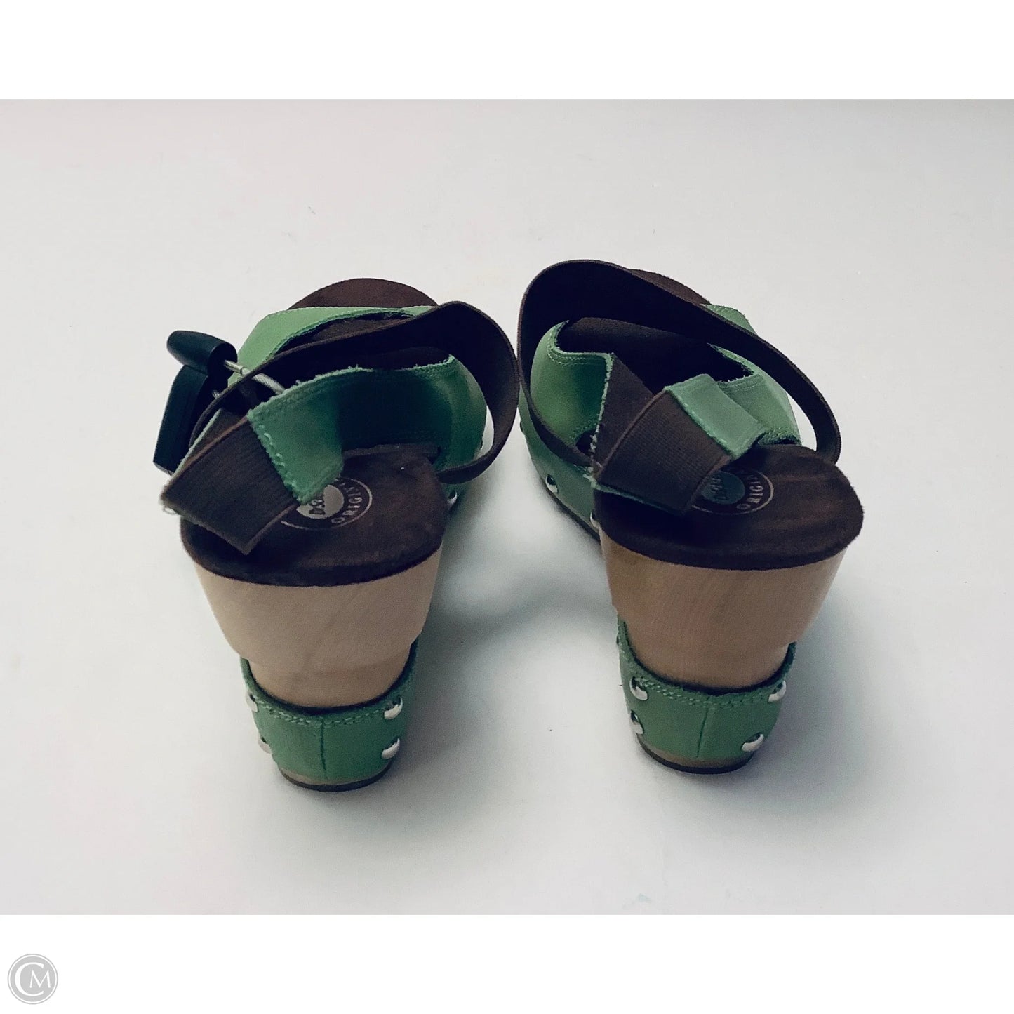 Sandals Heels Wedge By Dr Scholls In Brown & Green, Size: 7