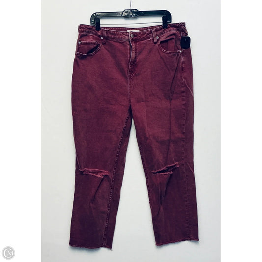 Jeans Straight By Clothes Mentor In Maroon, Size: 14