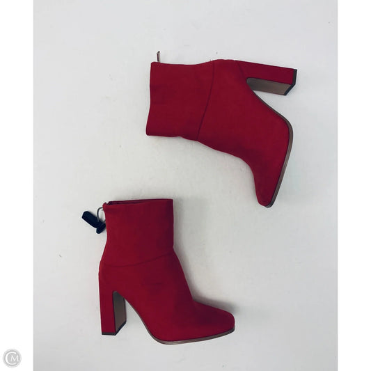 Boots Ankle Heels By Just Fab In Red, Size: 6.5