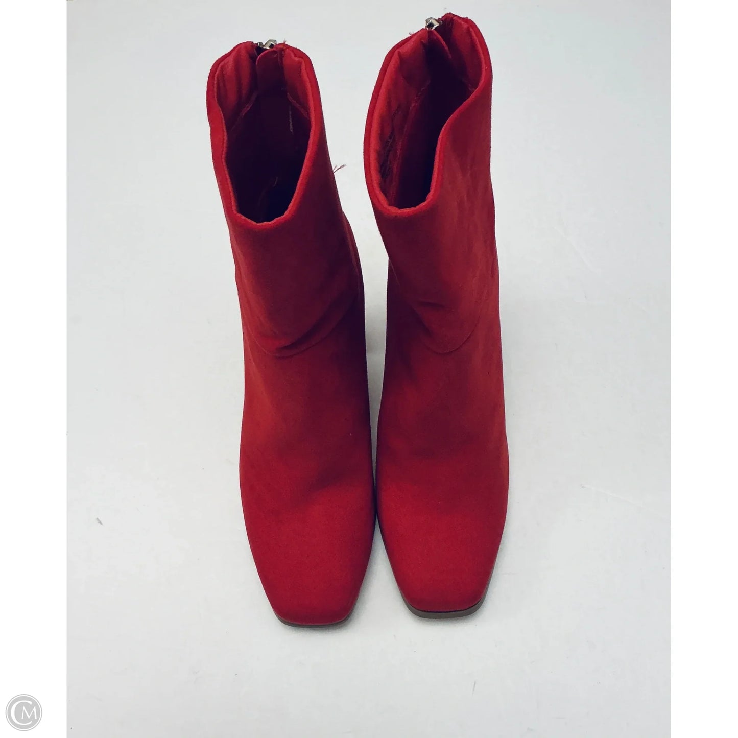 Boots Ankle Heels By Just Fab In Red, Size: 6.5