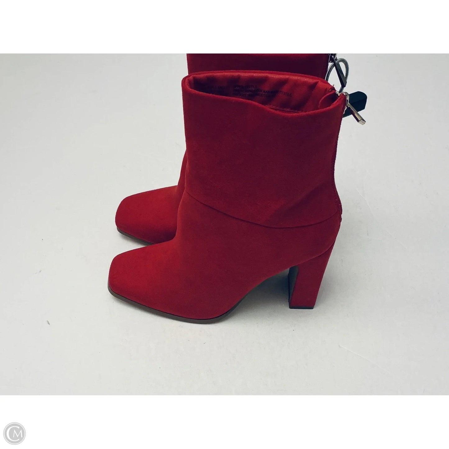 Boots Ankle Heels By Just Fab In Red, Size: 6.5