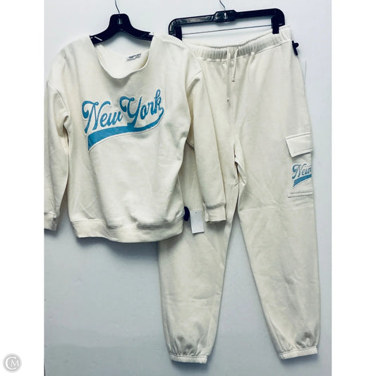 Sweater 2pc By Mighty Fine In Cream, Size: M