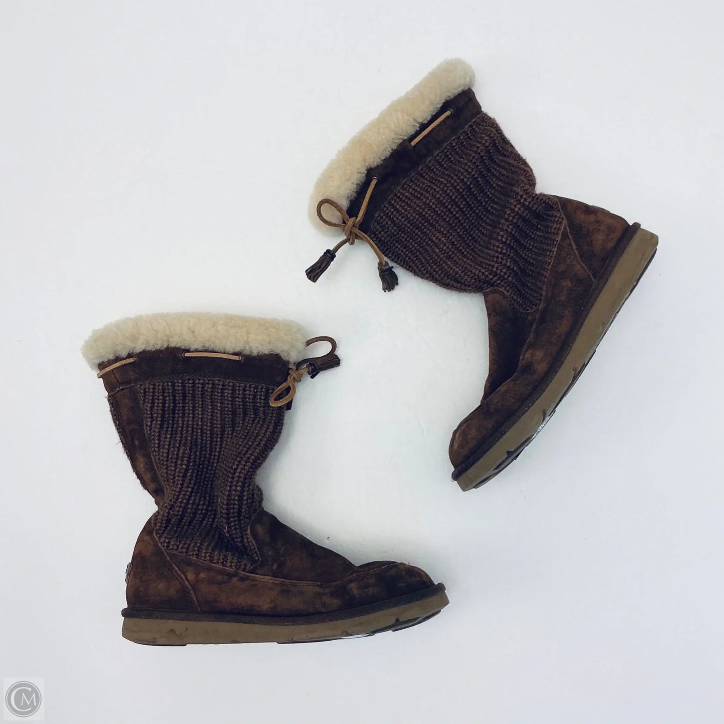 Boots Designer By Ugg In Brown, Size: 9