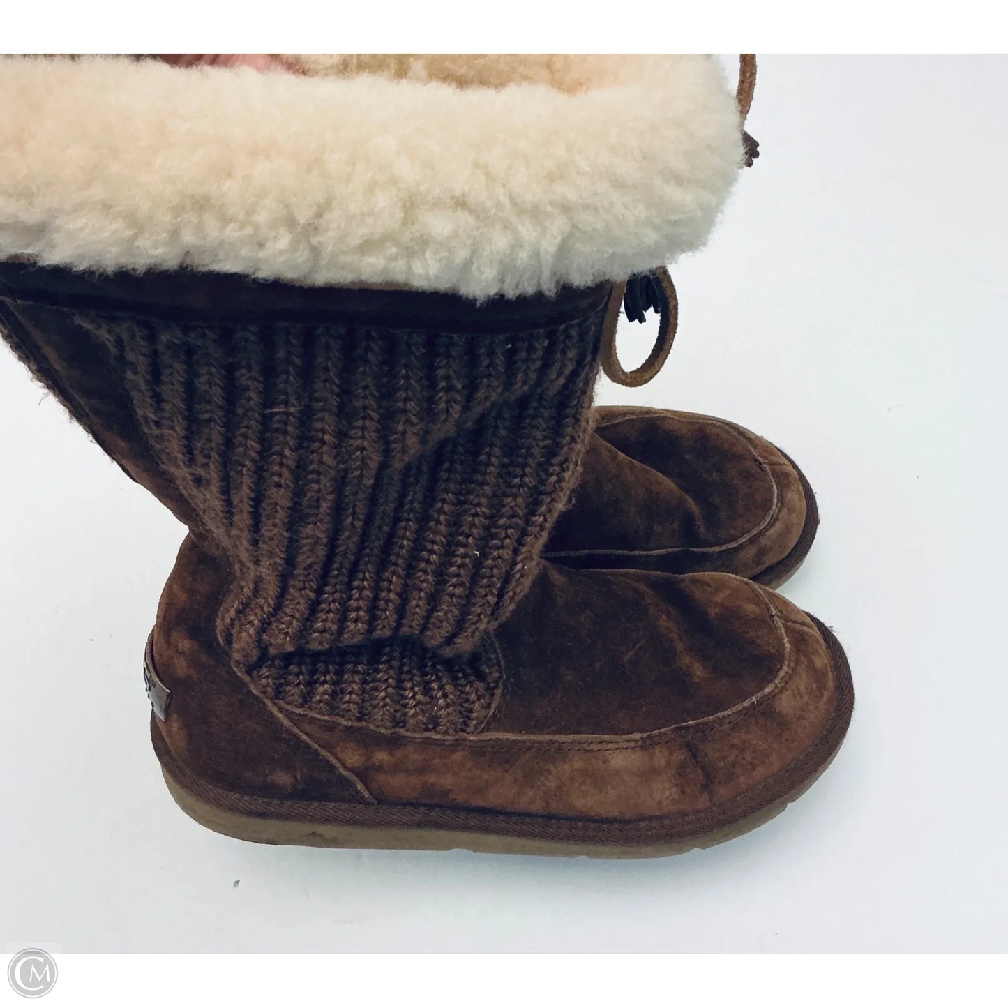 Boots Designer By Ugg In Brown, Size: 9