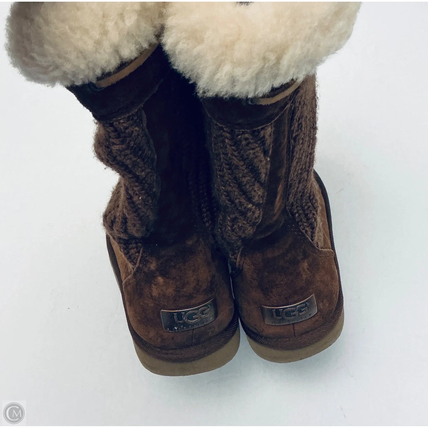 Boots Designer By Ugg In Brown, Size: 9