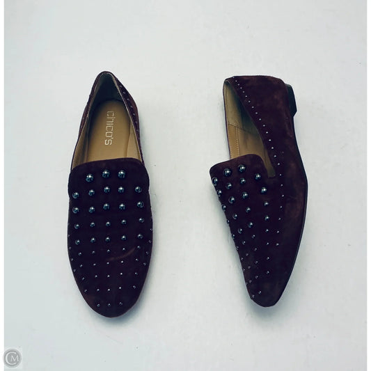 Shoes Flats By Chicos In Maroon, Size: 8.5