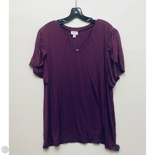 Top Short Sleeve Basic By Lularoe In Purple, Size: 3x