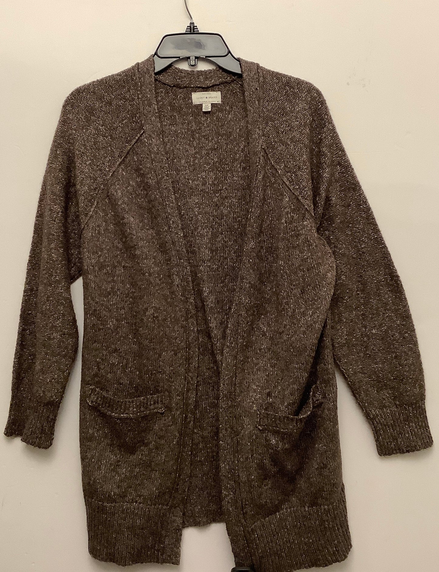 Sweater Cardigan By Lucky Brand In Brown, Size: S