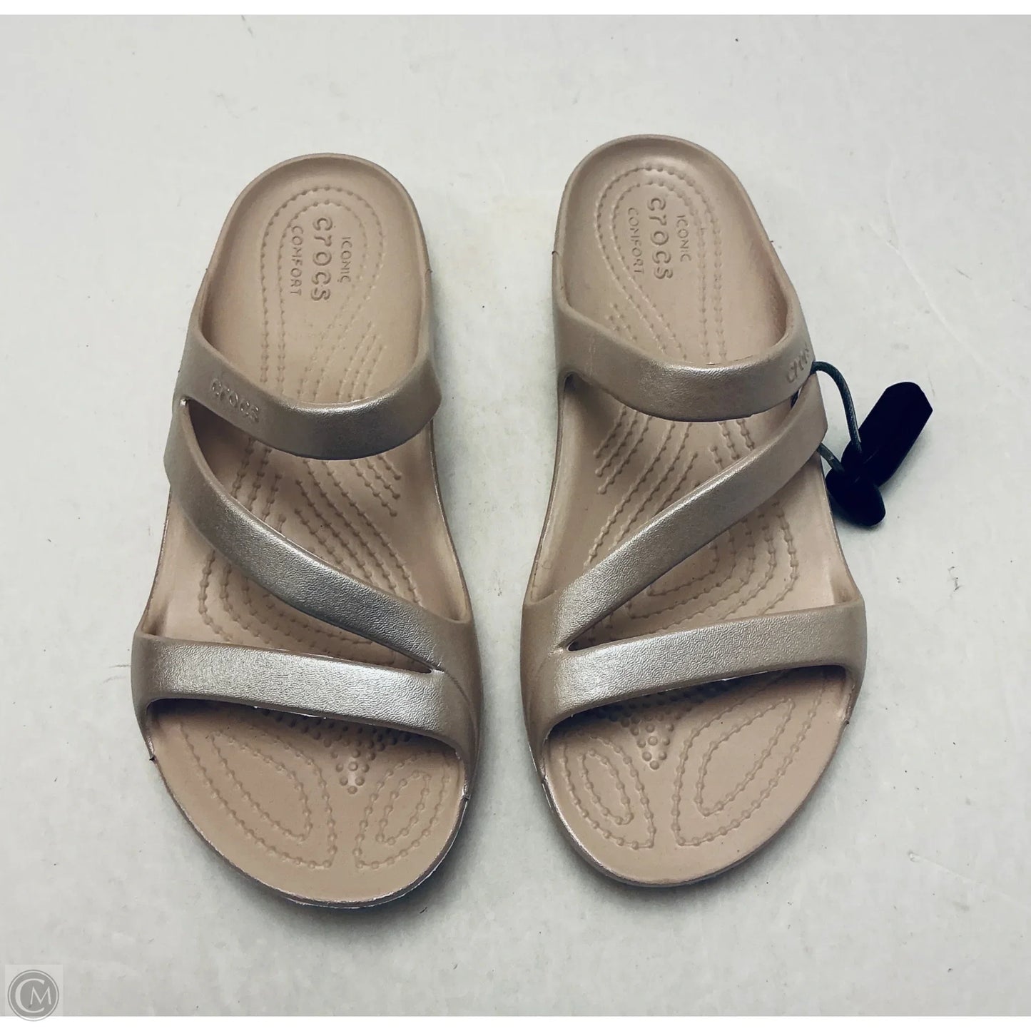 Sandals Flats By Crocs In Pink, Size: 6