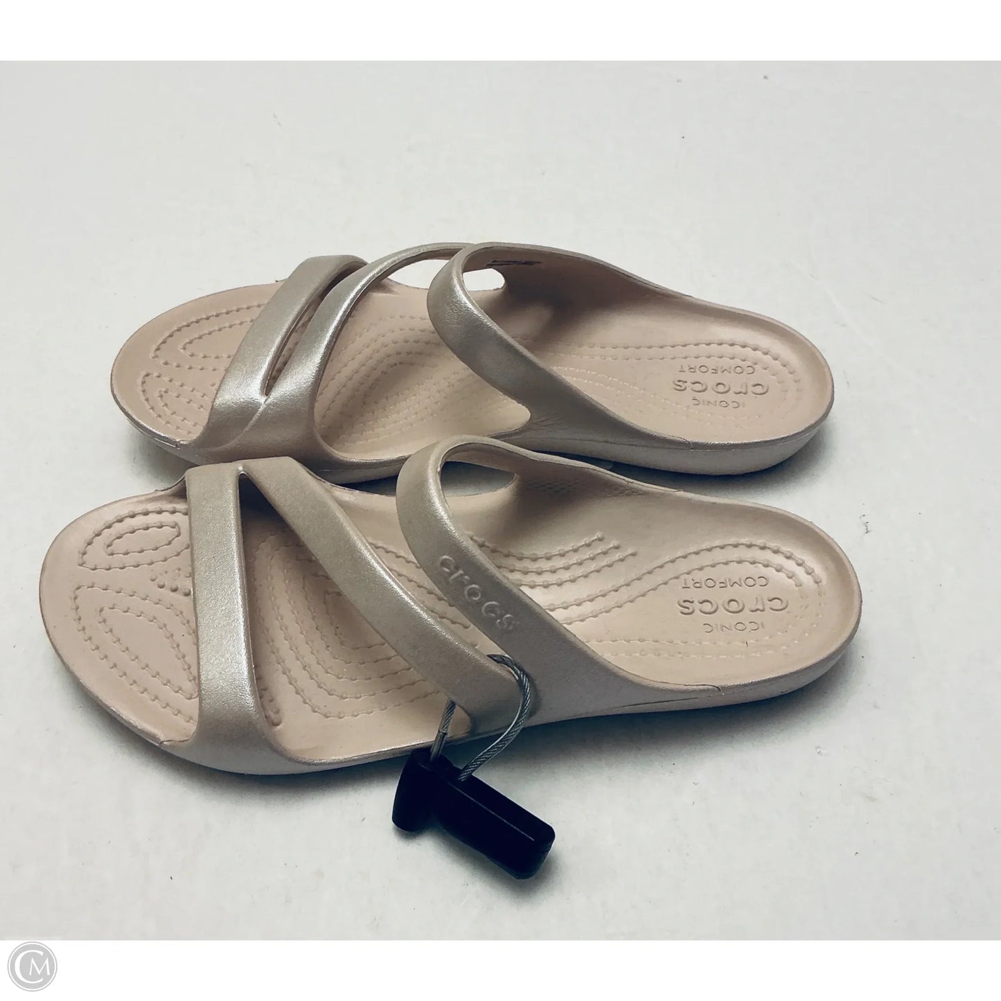 Sandals Flats By Crocs In Pink, Size: 6