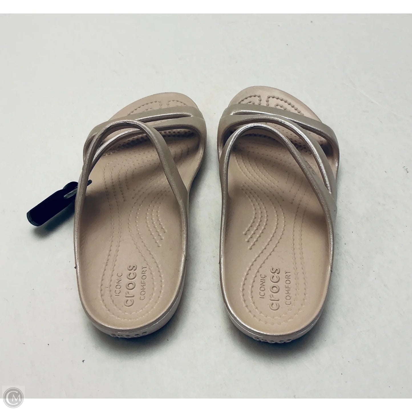 Sandals Flats By Crocs In Pink, Size: 6