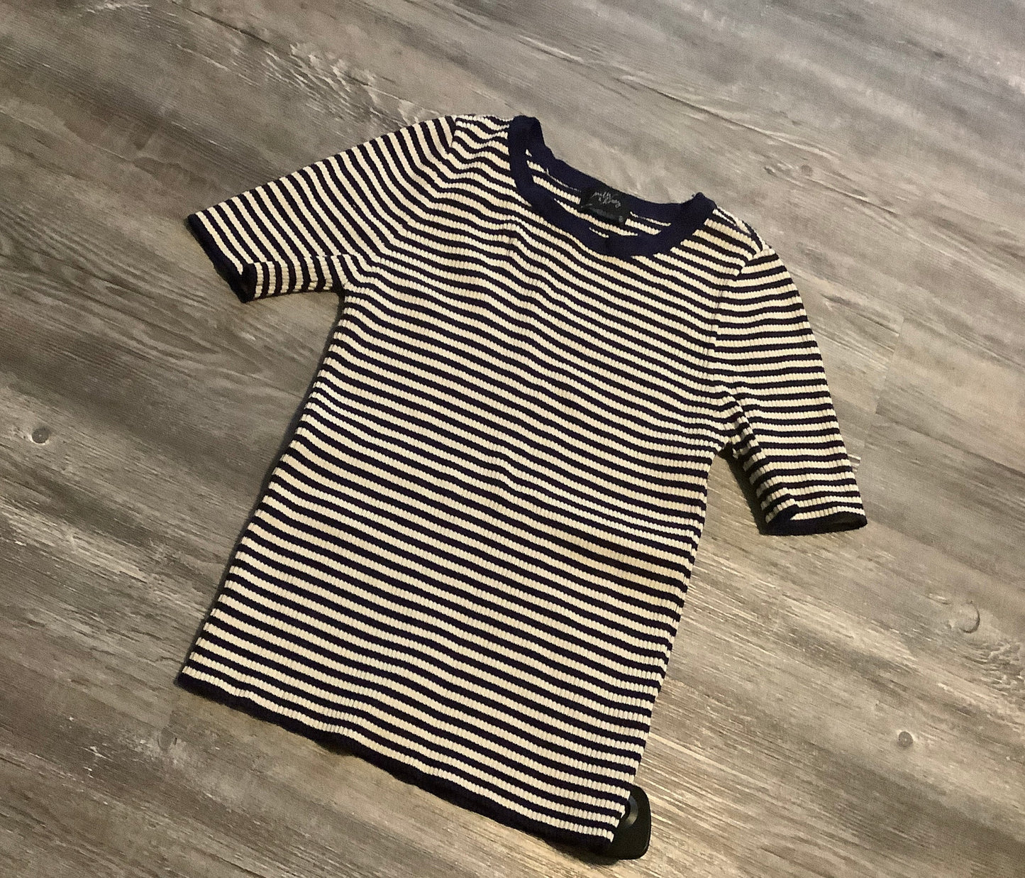 Top Short Sleeve By Milly In Striped Pattern, Size: M