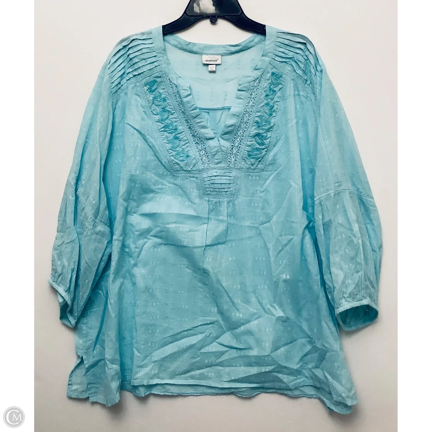 Top 3/4 Sleeve By Avenue Blues In Blue, Size: 4x