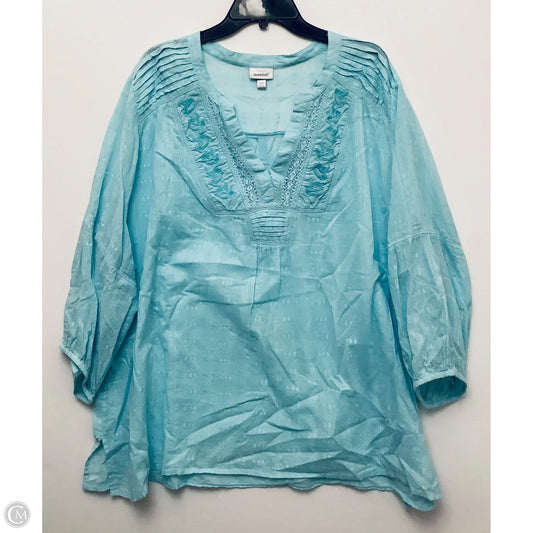 Top 3/4 Sleeve By Avenue Blues In Blue, Size: 4x