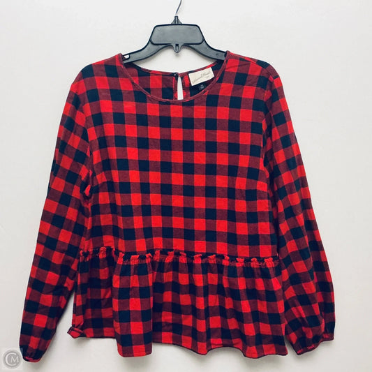 Top Long Sleeve Basic By Universal Thread In Red, Size: Xxl