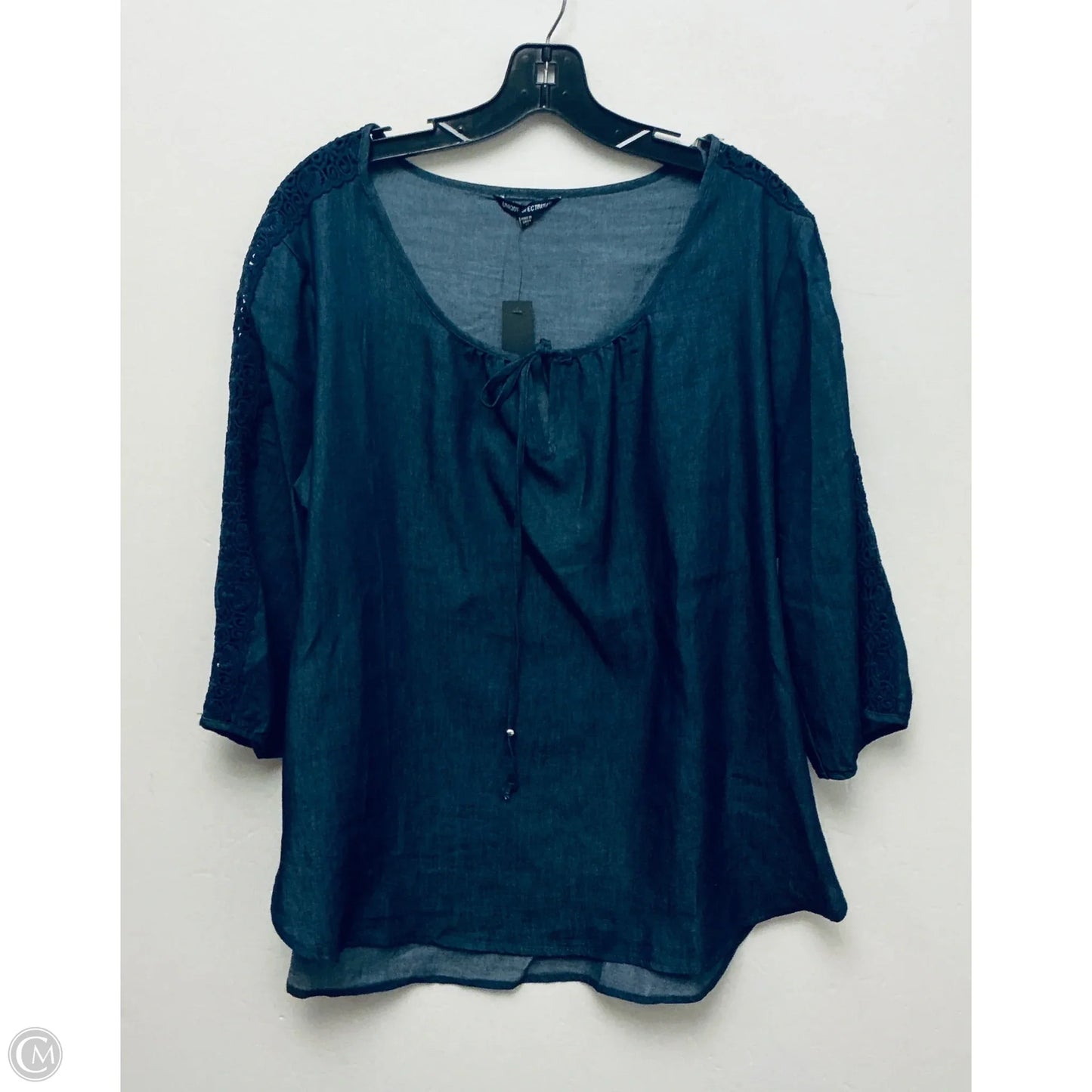 Top Long Sleeve By Unique Spectrum In Blue Denim, Size: Xl