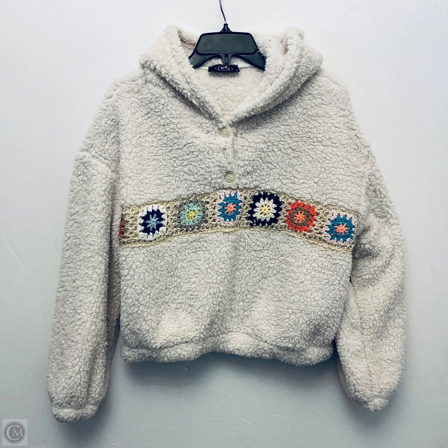 Sweatshirt Hoodie By Cider In Cream, Size: M