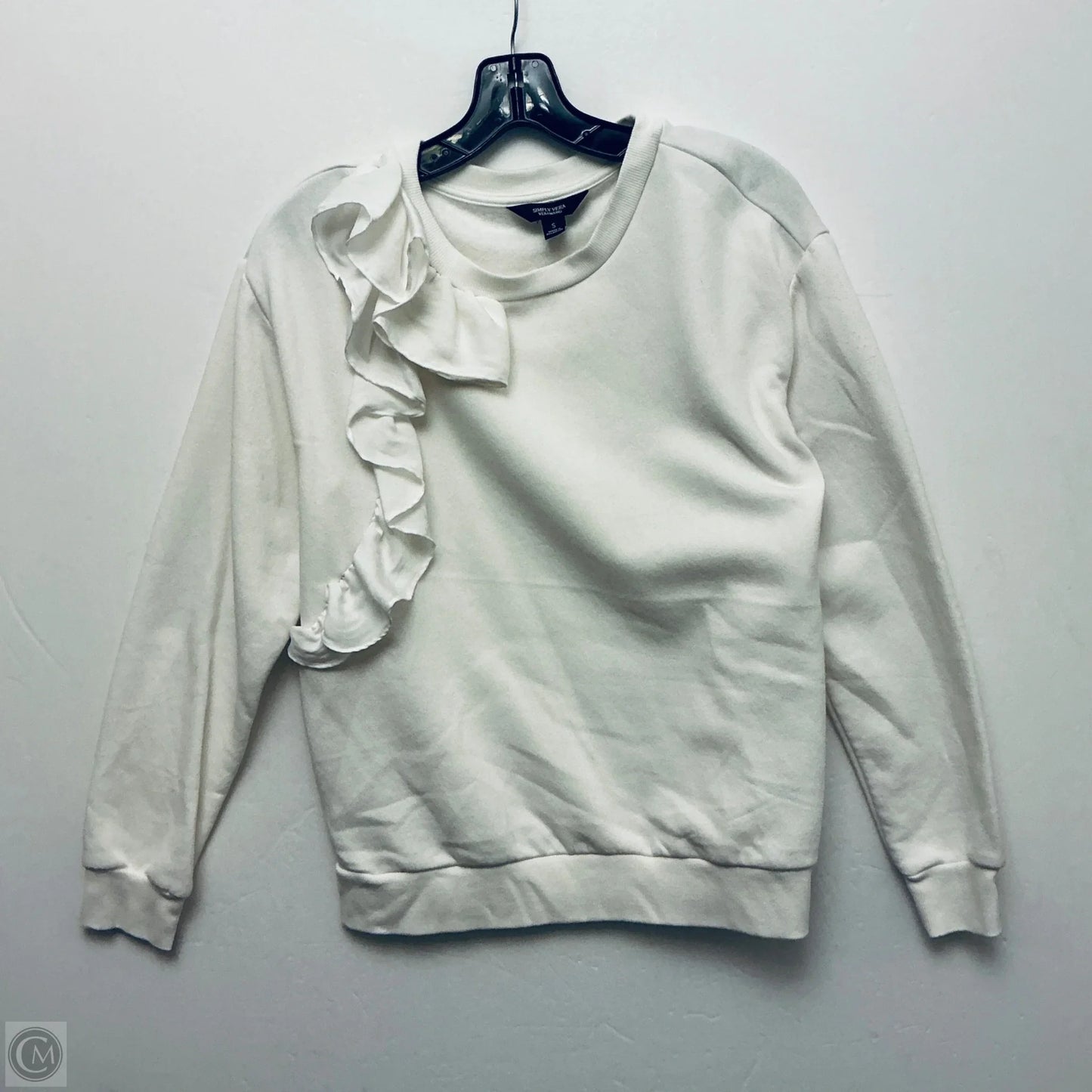 Top Long Sleeve Basic By Simply Vera In Cream, Size: S