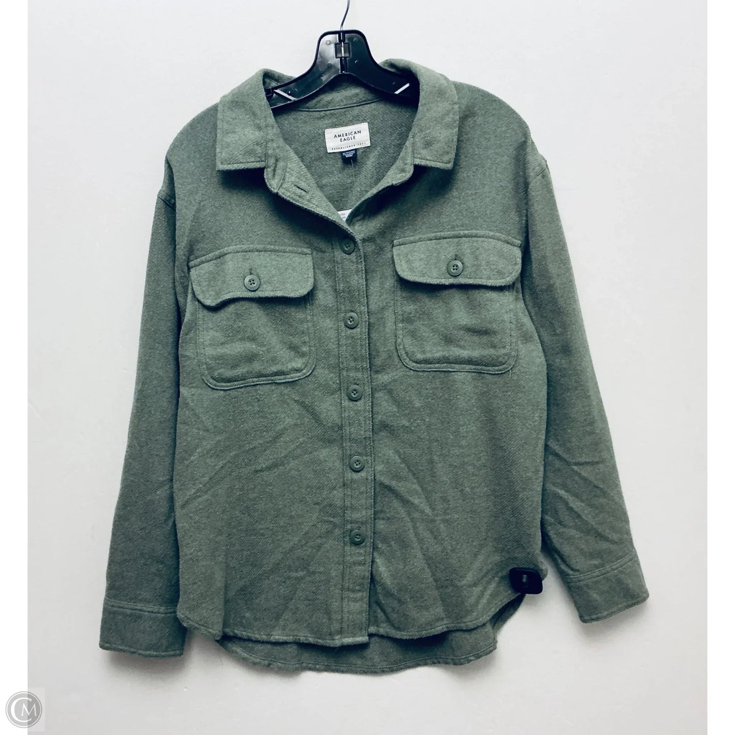 Jacket Shirt By American Eagle In Green, Size: Xs